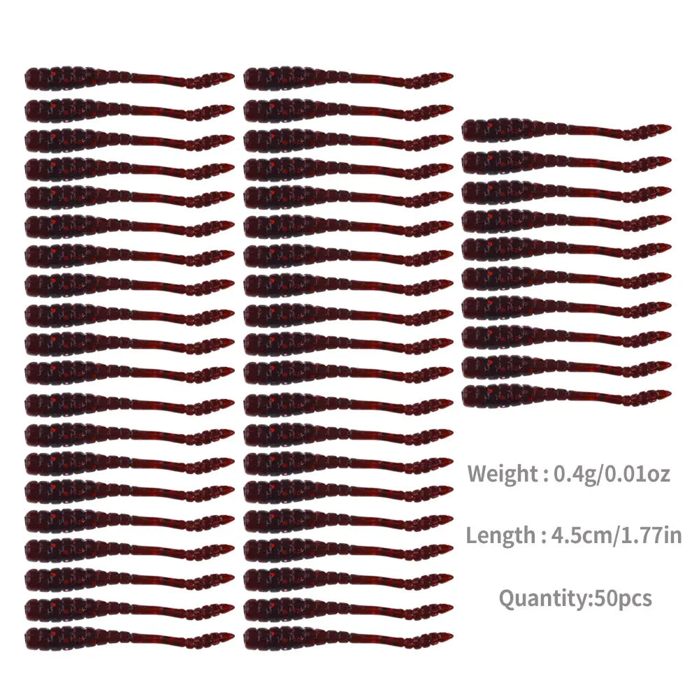 Leurre souple en silicone 4,5 cm avec queue en T — nageur, pêche carpe, black-bass, brochet