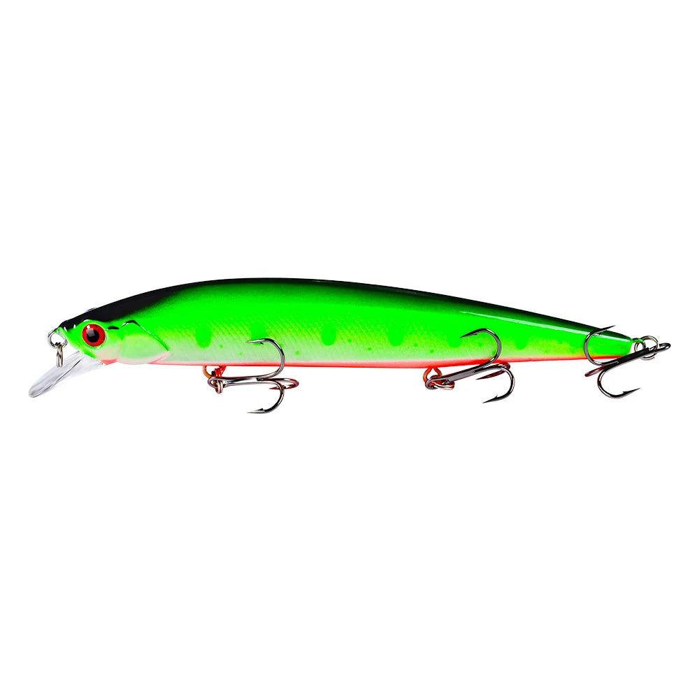 1 pièces leurre de pêche Wobbler réaliste yeux 3D 14 cm/18.5g vairon appât dur artificiel matériel de pêche leurre flottant avec 6 #   Crochets