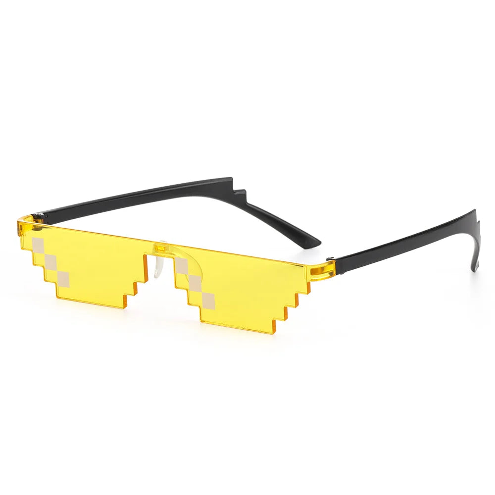 Lunettes de soleil mosaïque pixel rétro — gamer, robot, cosplay, anniversaire, nouveau design