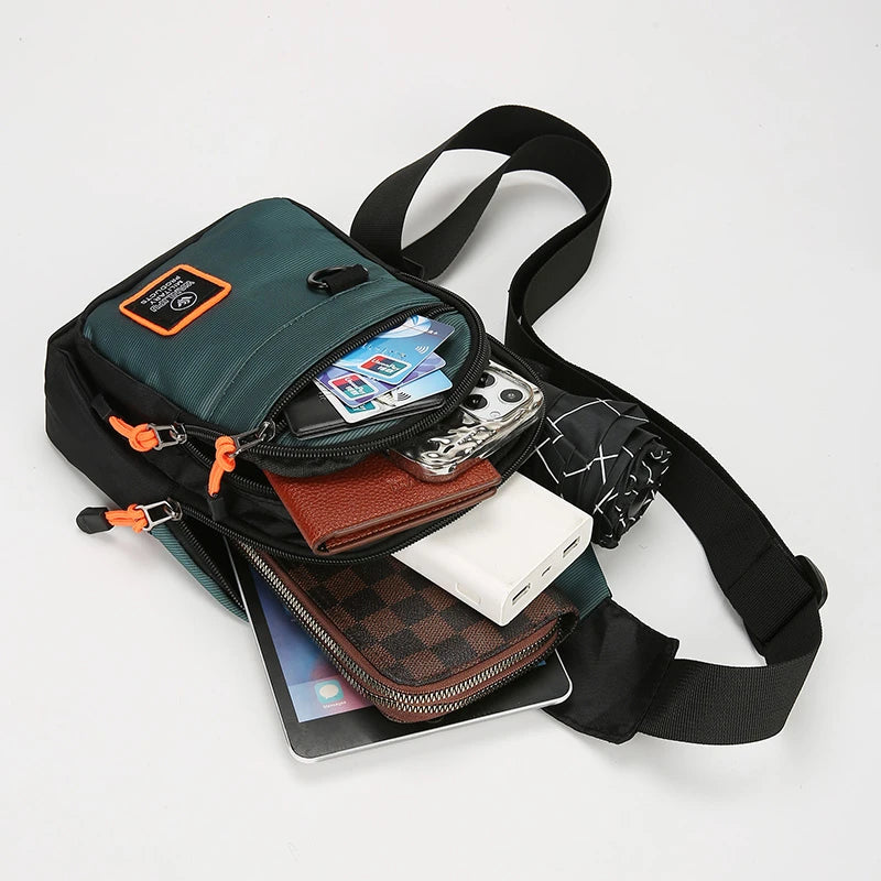Sac de poitrine décontracté en Nylon pour hommes, petit sac à bandoulière pour course à pied, cyclisme, ceinture, Sport de plein air, sac à bandoulière, pochette de téléphone de voyage
