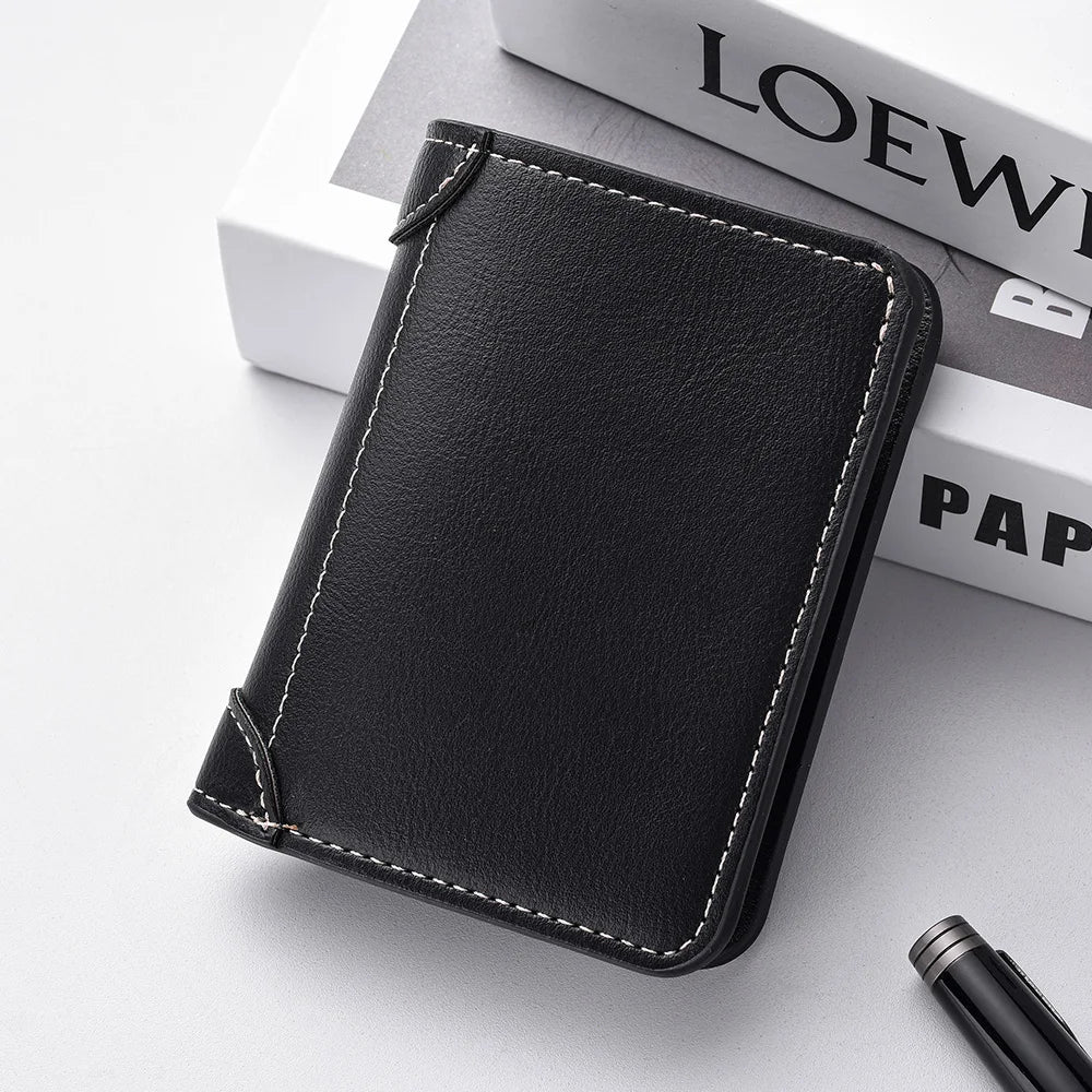 Mini portefeuille Ultra-fin en cuir PU souple pour hommes, 1 pièce, porte-cartes de crédit, court et Vertical, de haute qualité