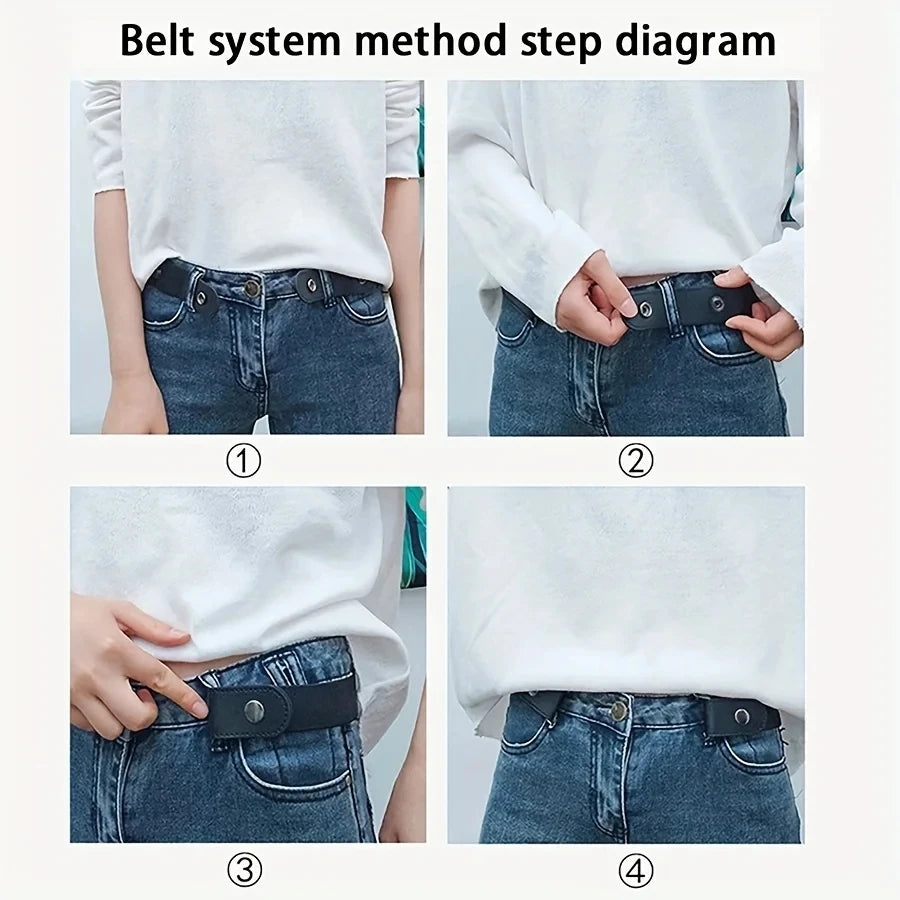 Cinturón sin hebilla para vaqueros, vestidos, cinturón elástico sin hebilla para mujeres/hombres, sin bultos, sin complicaciones, 1 pieza