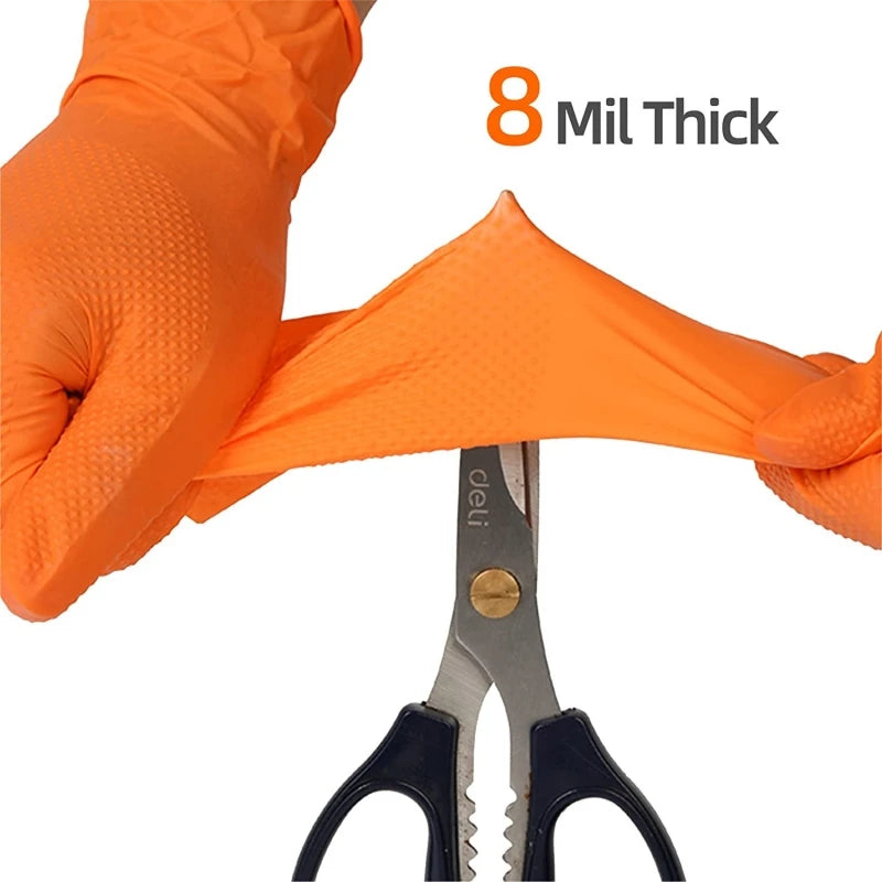 Gants en Nitrile épais 8mil, 30/50 pièces, gants jetables industriels avec texture diamant, sans Latex, gants de mécanicien robustes pour automobile