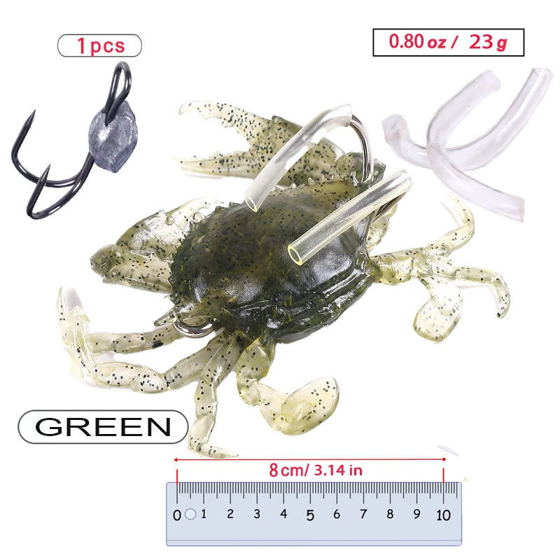 ZUKIBO Leurres Souples en Crabe — Appat Fond Pêche en Mer