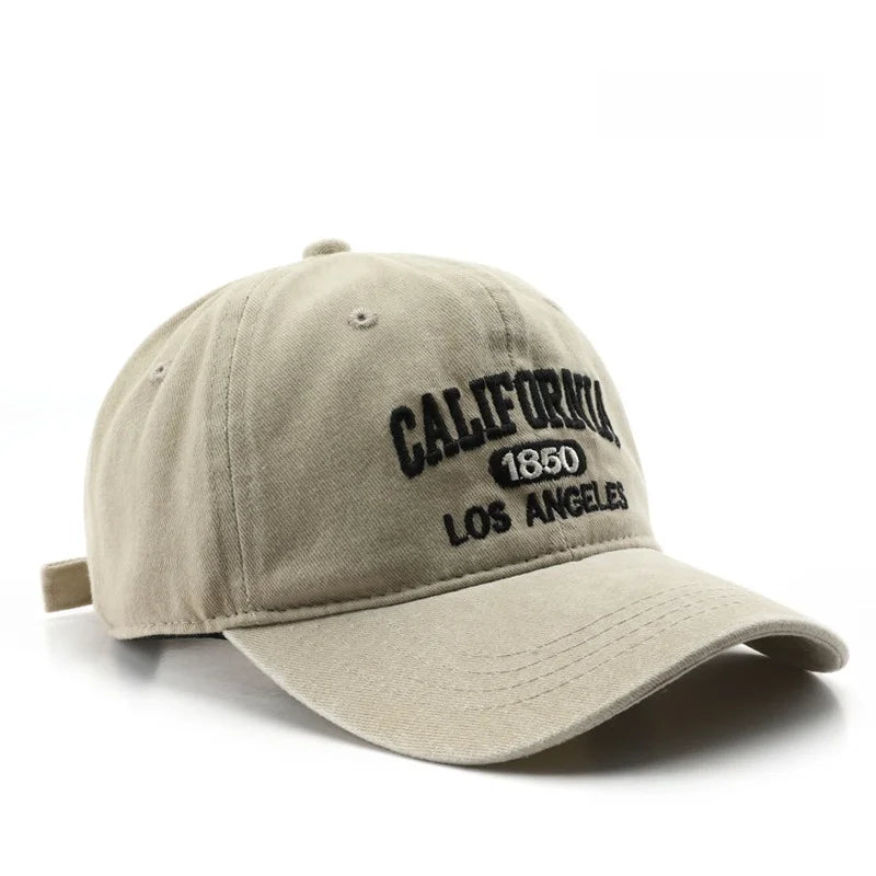 Casquette de baseball lettre brodée — hommes, femmes, mode, vintage, solide, sports plein air, snapback (v2)