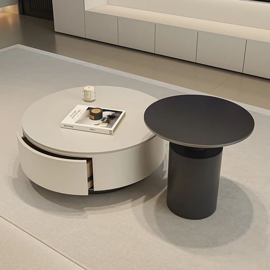 Luxury Minimalist Acrylic Round Living Room Coffee Table for Girls, Restaurant Coffee Table, Book Table