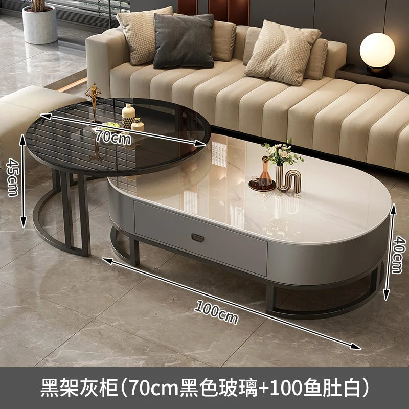 Tables basses extensibles rondes modernes — minimalistes, design livre, meubles salon