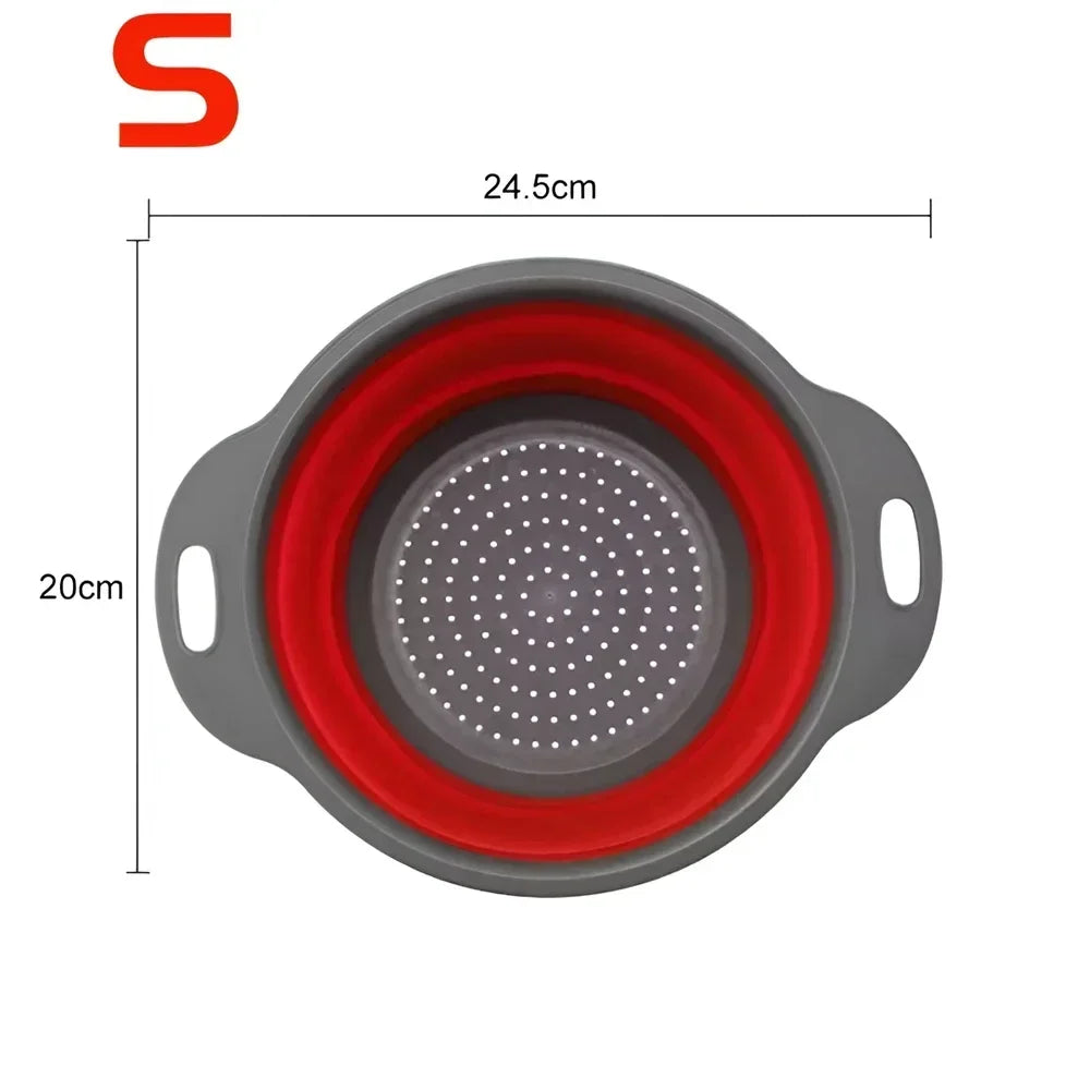 Panier égouttoir pliant en Silicone, 2 pièces, passoire pliable pour fruits et légumes, passoire de cuisine pour aliments, pâtes, ustensiles de cuisine, dispositif de vidange
