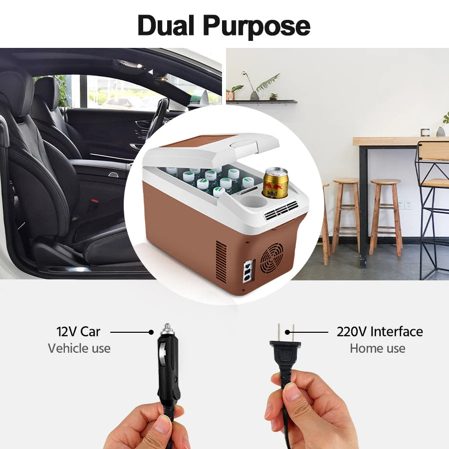Mini réfrigérateur portable 15L — écran LED, super refroidissement, voiture, maison, camping