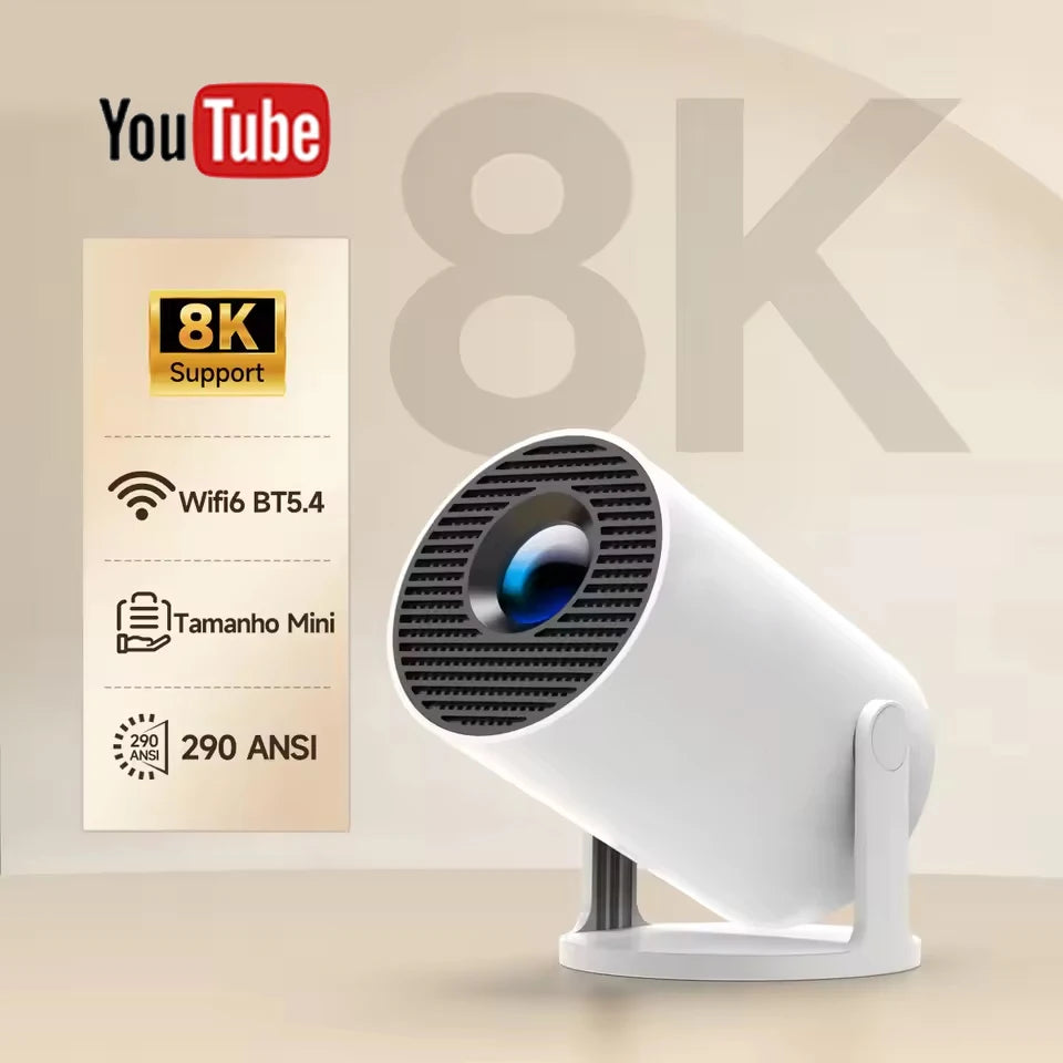 Smart Outdoor Projector HY300 8K Android 11 Dual Wifi6 290ANSI Allwinner H726 BT5.4 1080P 1280*720P Home Cinema Outdoor Projector