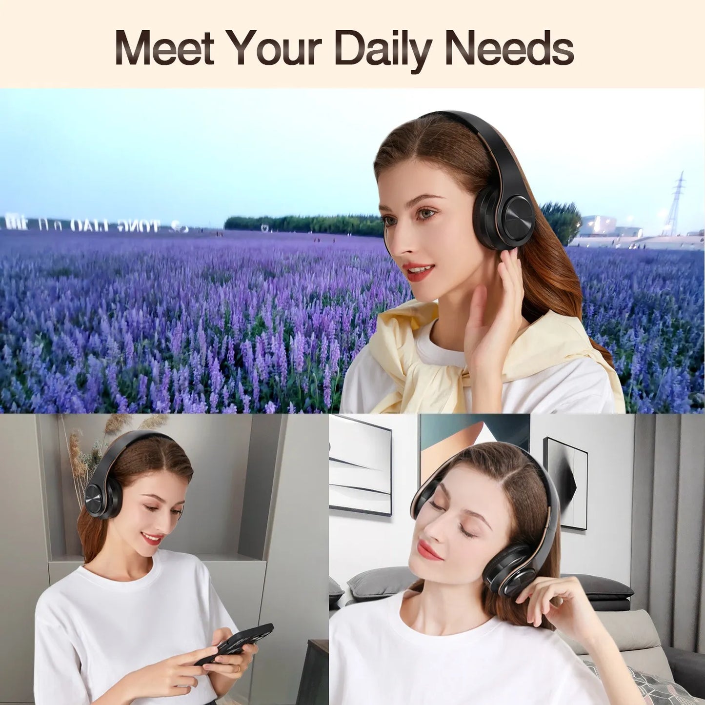 Auriculares inalámbricos Bluetooth para hombre, regalo dorado, auriculares estéreo, juego con micrófono incorporado, universales para Android e iOS