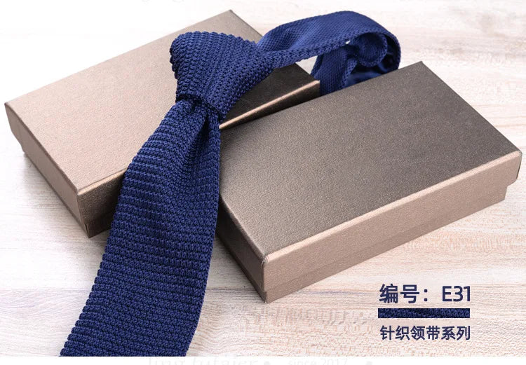 Corbatas de punto retro con rayas para hombres, estilo británico informal, formal de negocios, azul marino, rojo, marrón, corbatas hechas a mano, corbatín para esmoquin
