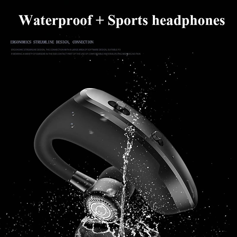 Auriculares Bluetooth VAORLO V9 deportivos para conducir, auriculares inalámbricos con micrófono HD, llamadas manos libres estéreo, auriculares de negocios Muics V8