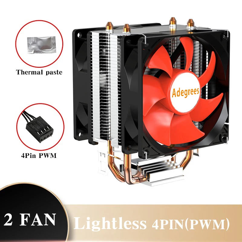 Refroidisseur d'air CPU X79 X99 3 broches PWM 4 broches ventilateur de refroidissement de processeur silencieux pour Intel LGA 1151 1155 1200 1700 2011 AMD AM3 AM4 radiateur PC