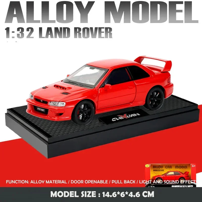 Simulation 1:32 Subaru Impreza WRX 22B STI Modified Diecast Alloy Metal Car Model Miniature Car for Kids Boys Birthday Gift
