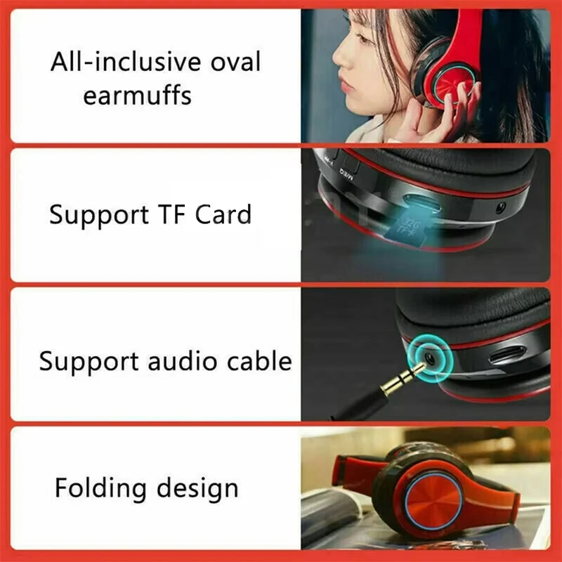 Auriculares inalámbricos Bluetooth de diadema, con micrófono, cancelación de ruido, estéreo, para deportes y juegos, novedad, B39