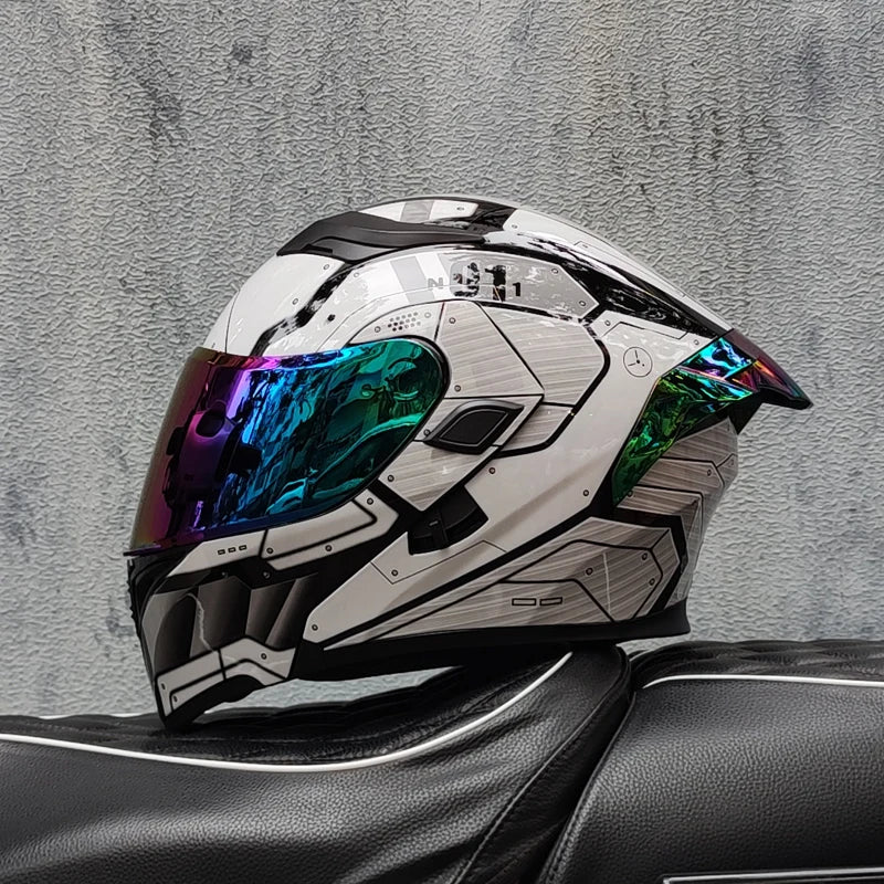 ORZ Motorcycle Helmets Dual Visors DOT Approved Modular Flip Up Helmet Full Face Motorcycle Racing Helmet Motocross Helmet DOT
