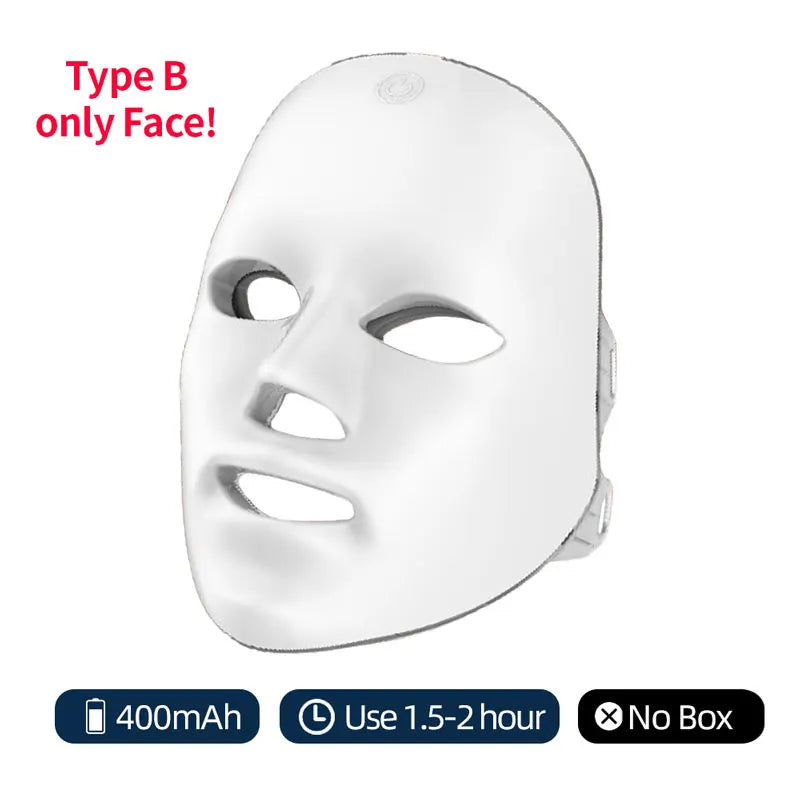 Machine de Beauté Visage Sans Fil — Masque Photons 7 Couleurs LED Raffermissement