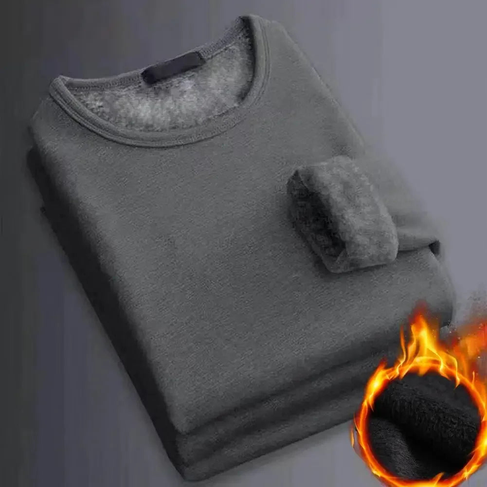 Sous-Vêtement Thermique Velours Homme Hiver — Manches Longues Col Rond