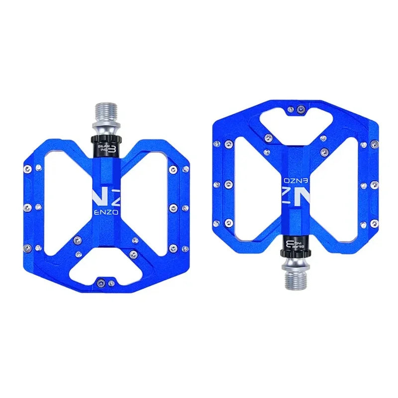 Pedales de ciclismo de montaña ENZO ultraligeras de plataforma, pedales de bicicleta de montaña CNC de aleación de aluminio sellados de 3 rodamientos antideslizantes, piezas de bicicleta