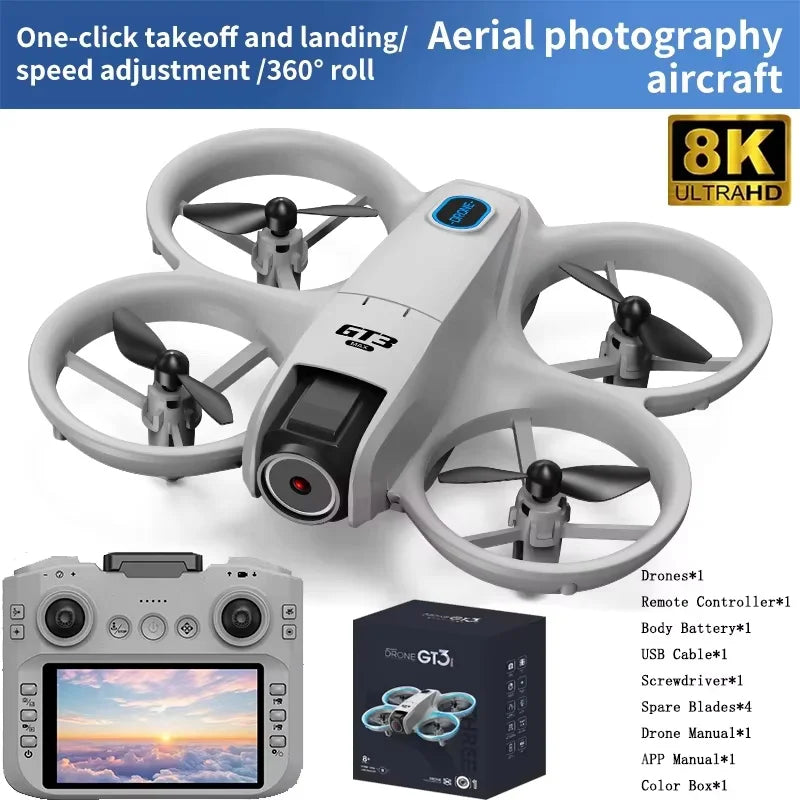 Drone 8K HD télécommande — mode sans tête, 360° flip, quadcopter, mini, jouet enfant, cadeau