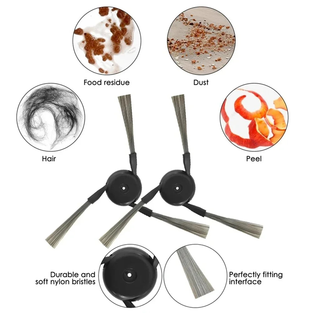 Accessoires pour aspirateur robot — sacs à poussière, vadrouille, brosses latérales, filtres HEPA, pièces de rechange