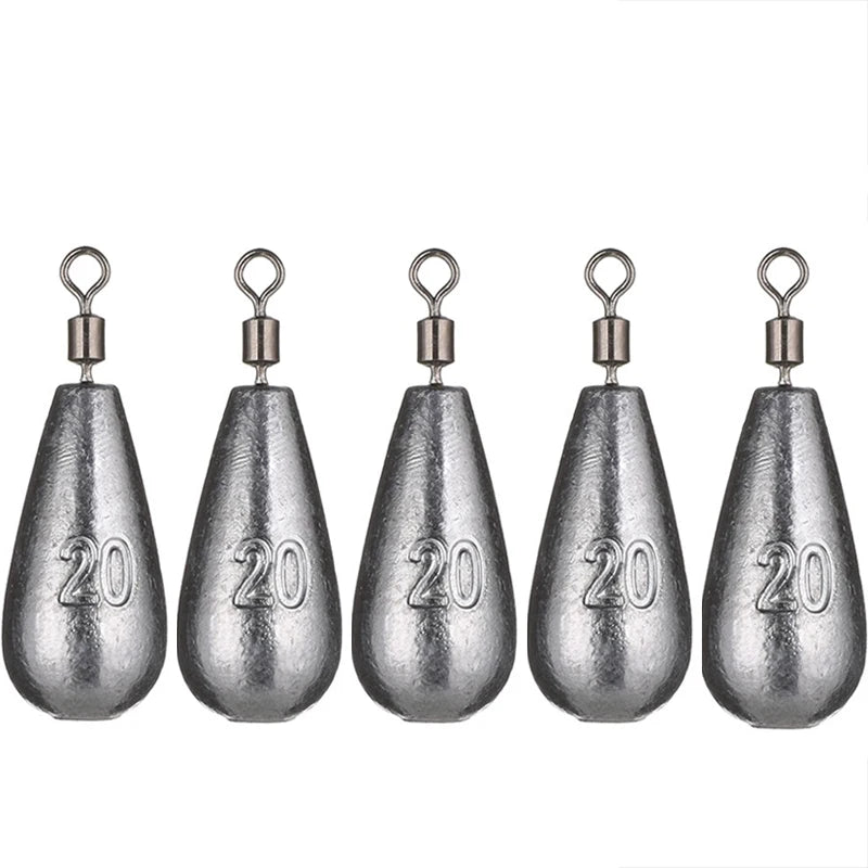 Poids en forme de goutte d'eau pour la pêche à la carpe, accessoire pour appât, 3.5g, 5g, 7g, 10g, 14g, 20g, lot de 5 pièces