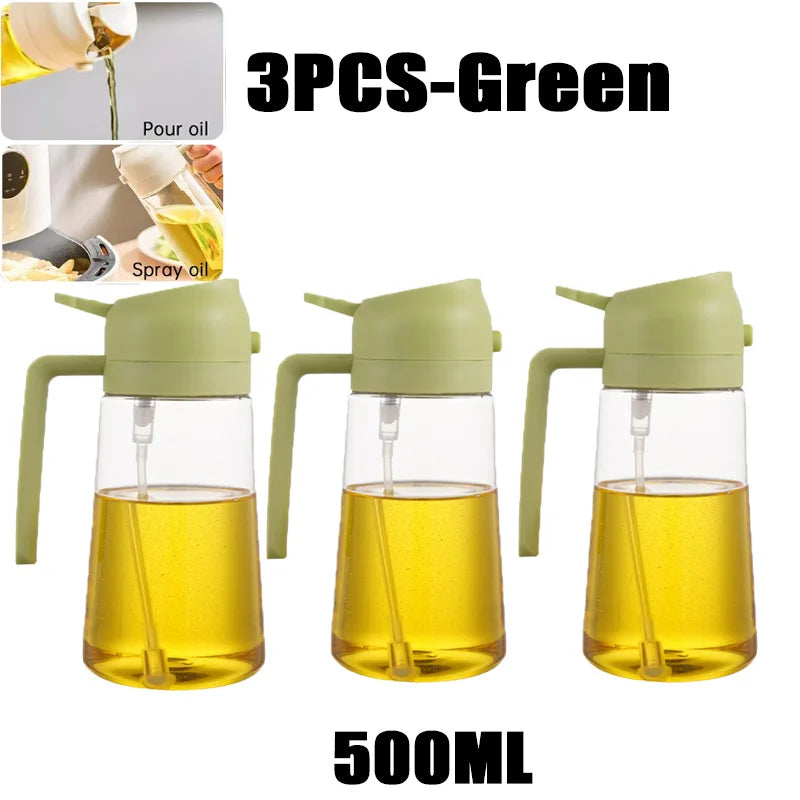Botella pulverizadora de aceite de oliva para barbacoa, pulverizador de aceite de oliva de plástico, botella vacía, botella de vinagre o brocha de aceite, 200/300/500ml