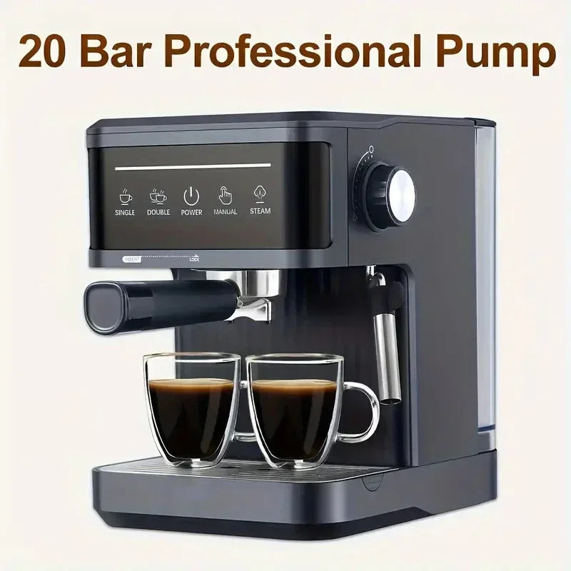 Machine à expresso électrique professionnelle — cafetière, cappuccino, mousseur à lait, 20 bars