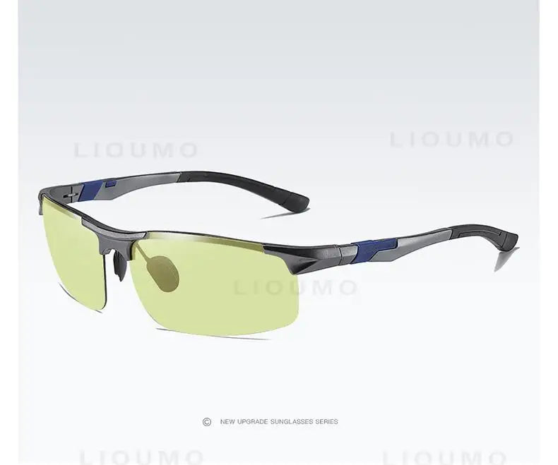 Lunettes de soleil photochromiques sans monture aluminium polarisées — conduite jour et nuit