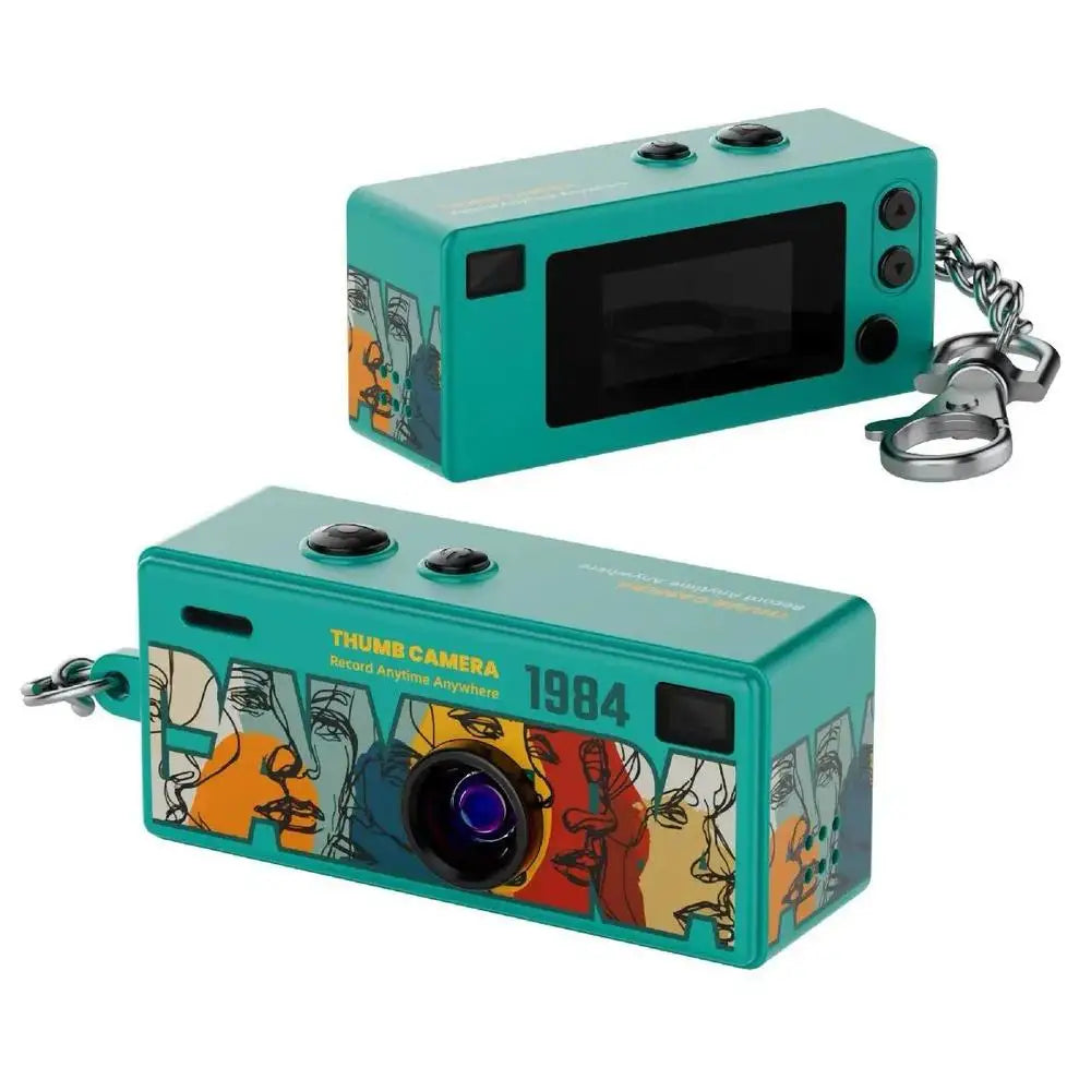 Cámara digital 1080P HD, mini llavero, compatible con tarjeta de memoria de 128 GB, grabadora de video portátil, estilo retro, regalo para niños