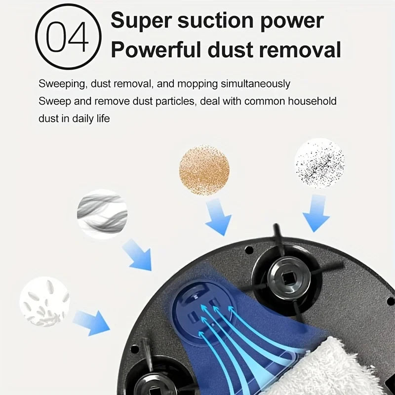 Nouveau robot aspirateur intelligent 3-en-1 2026, puissance d'aspiration 4000 Pa, machine de nettoyage domestique entièrement automatique, charge USB, aspirateur intelligent