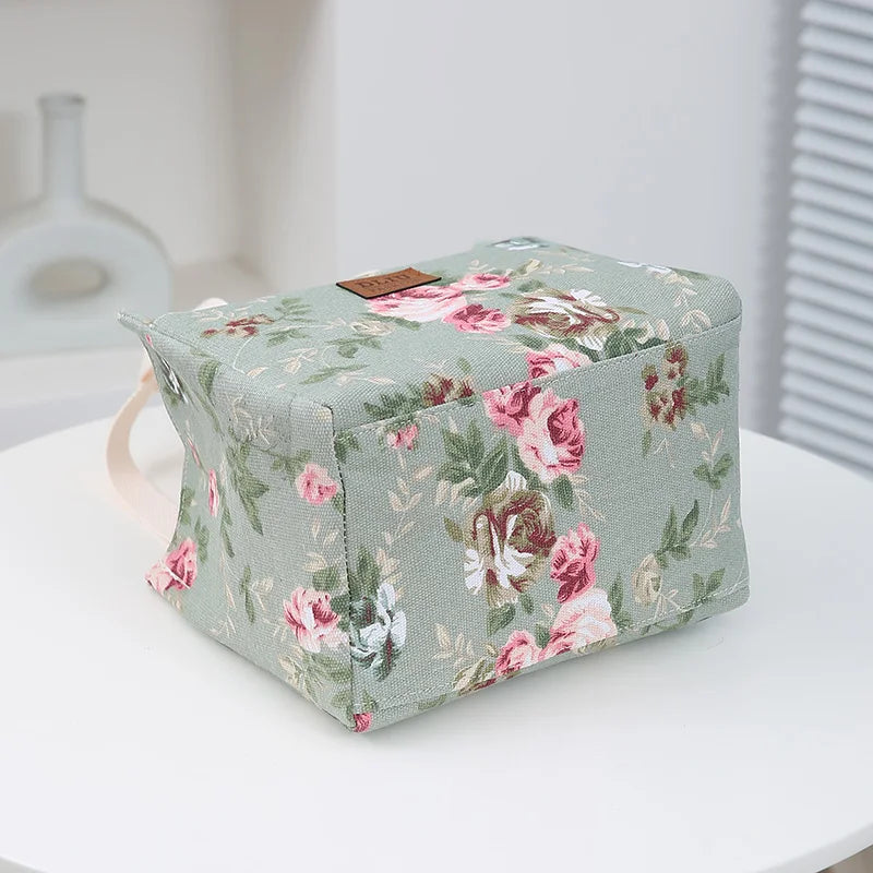 Sac à déjeuner esthétique imprimé Floral, sac à Bento isolé de grande capacité, sac à main isotherme pour l'école, le travail, les voyages et le pique-nique