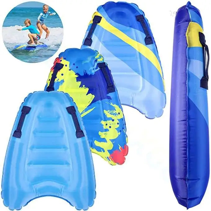 Tabla de surf hinchable para niños, Bodyboard portátil con asas, tabla de surf de playa, alfombrilla flotante para nadar