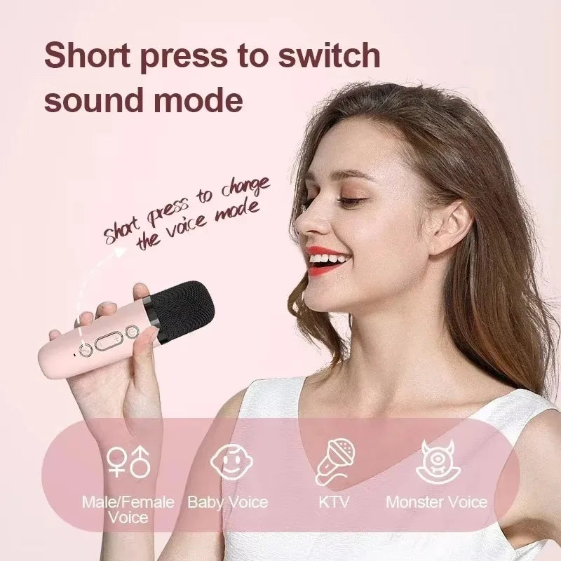 Altavoz Bluetooth inalámbrico Lenovo K1 con 2 micrófonos, máquina de karaoke con luz respiratoria para cantar en familia, regalos para niños