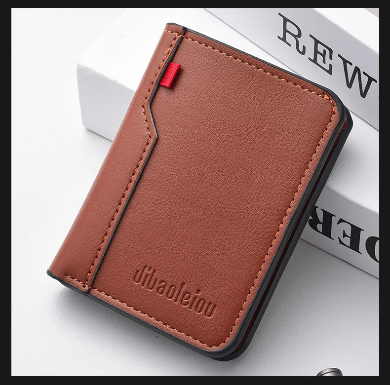 Mini portefeuille Ultra-fin en cuir PU souple pour hommes, 1 pièce, porte-cartes de crédit, court et Vertical, de haute qualité