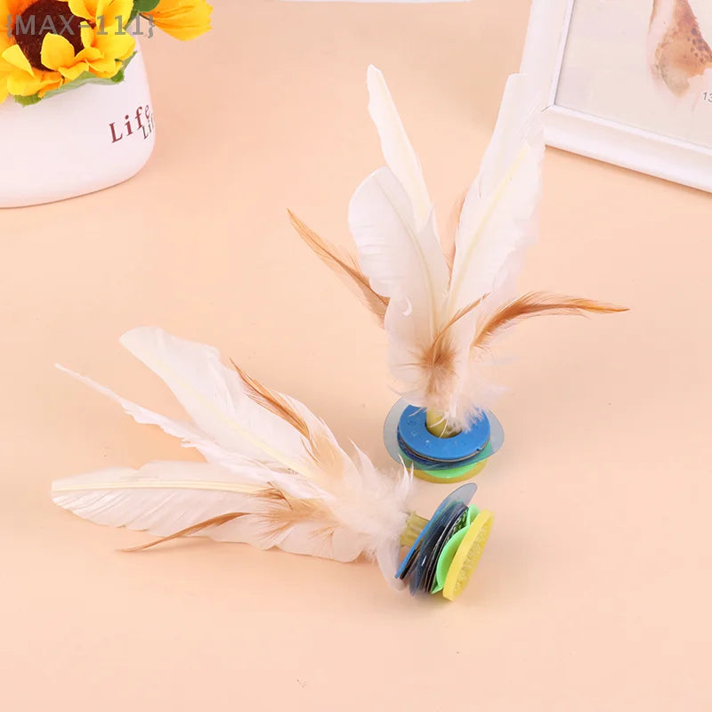 White goose feather shuttlecocks, traditional Chinese sports equipment, outdoor foot exercise, toy for adults and children