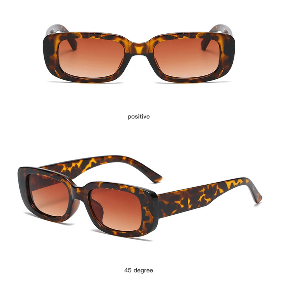 Lunettes de soleil carrées rétro vintage — petites, rectangulaires, voyage, femme