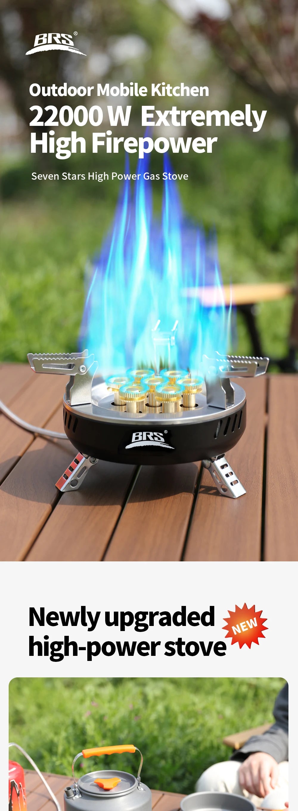 BRS – cuisinière à gaz de Camping 3/7 cœurs, brûleur touristique Portable haute puissance, allumage électronique extérieur, four de Camping, équipement de pique-nique