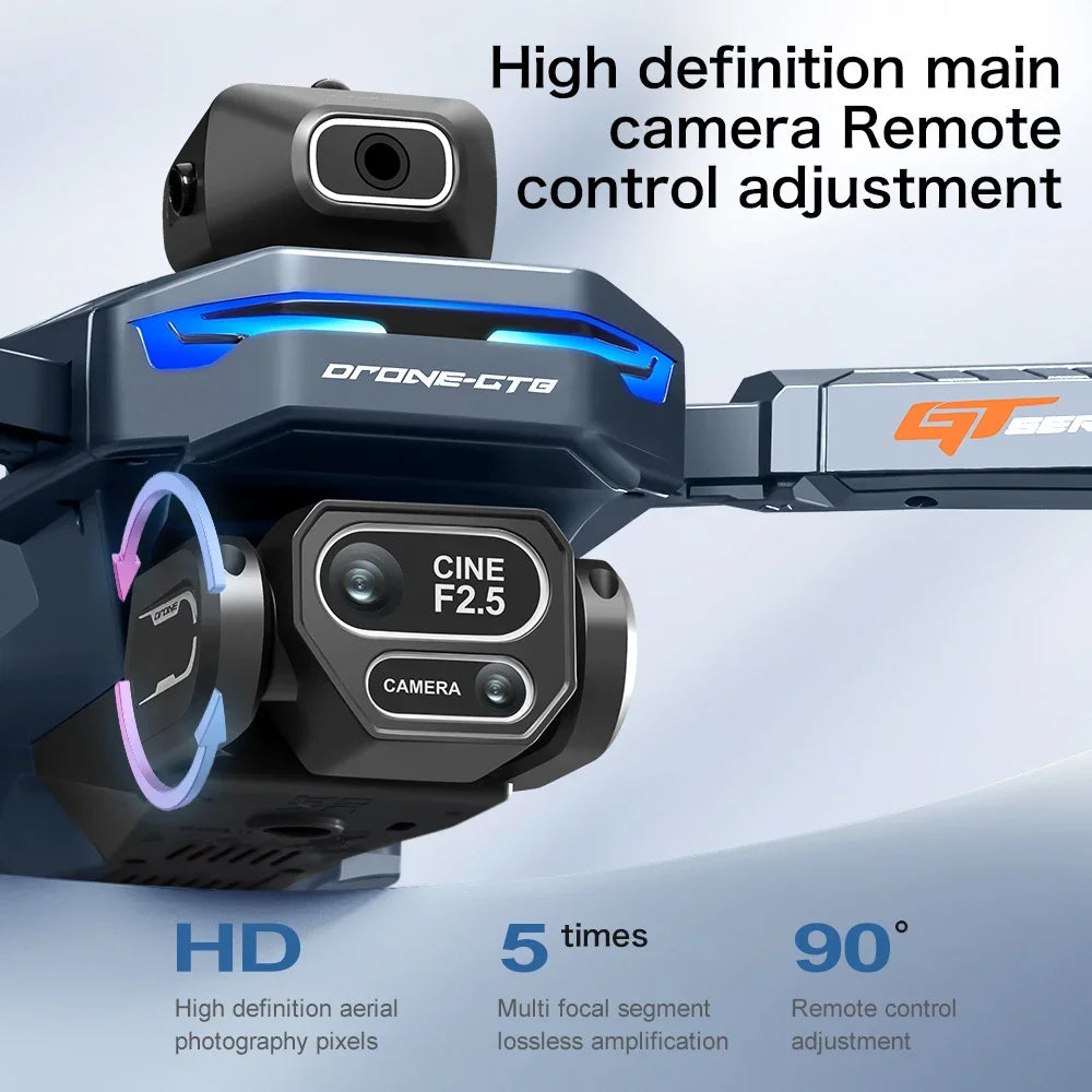 Drone GPS 8K professionnel — double caméra, moteur brushless, maintien d'altitude, quadricoptère pliable RC
