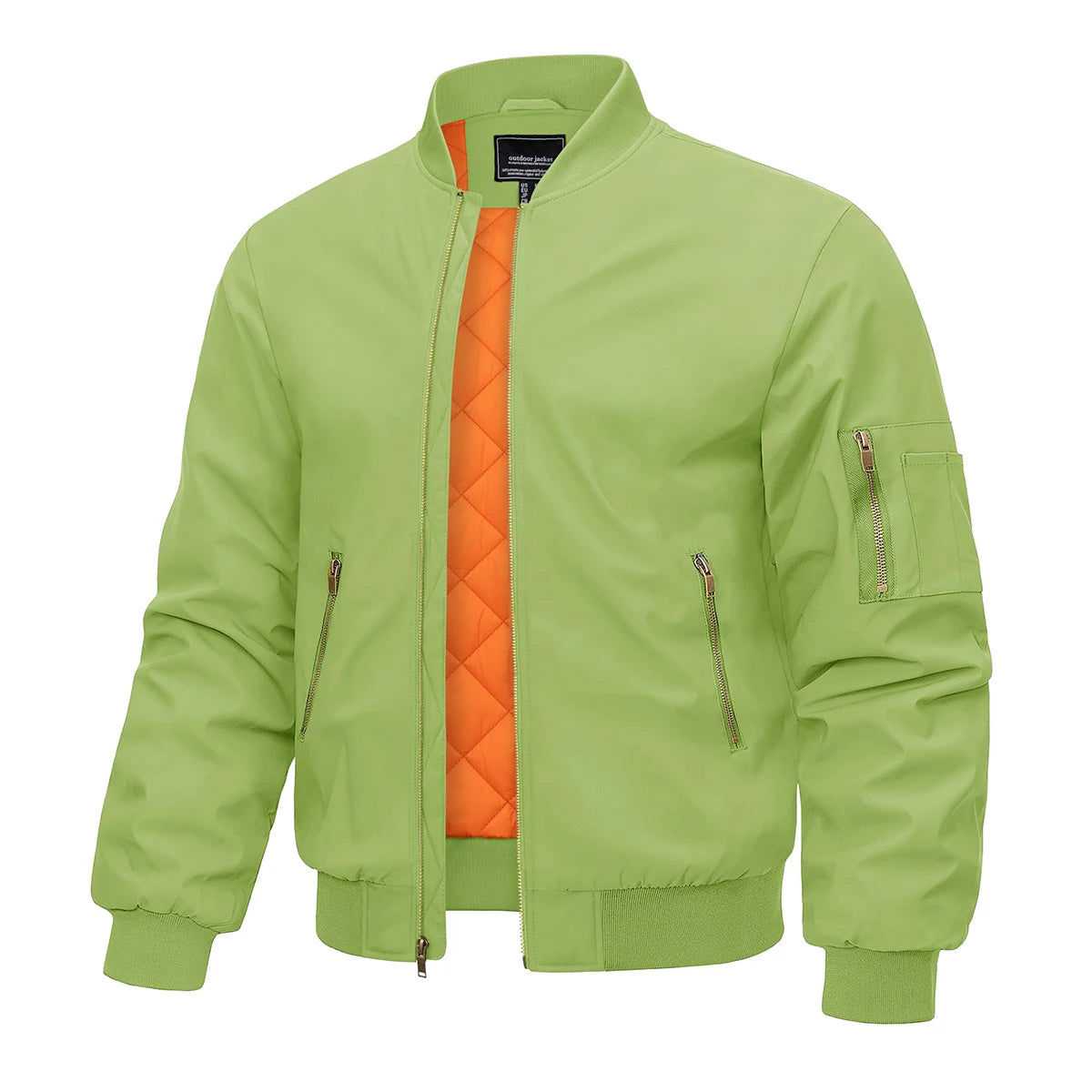 Veste bomber pour hommes — chaud, hiver, rembourré, baseball, pilote, coupe-vent, varsity