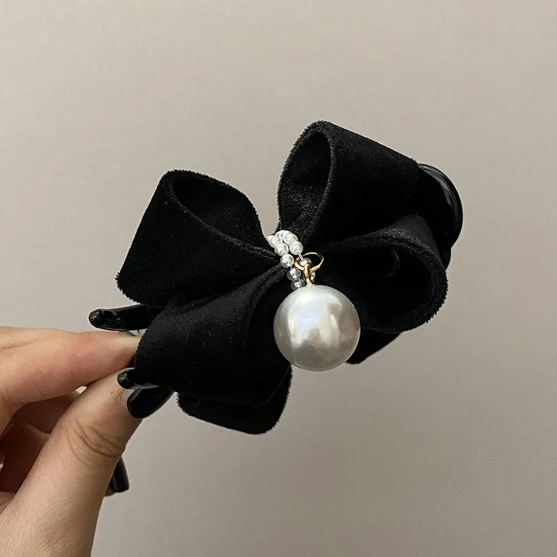1 morceau d'arc, pince à perles, tempérament, pince requin, accessoire pour cheveux en tissu de Style doux coréen, Accessoires pour cheveux de fille