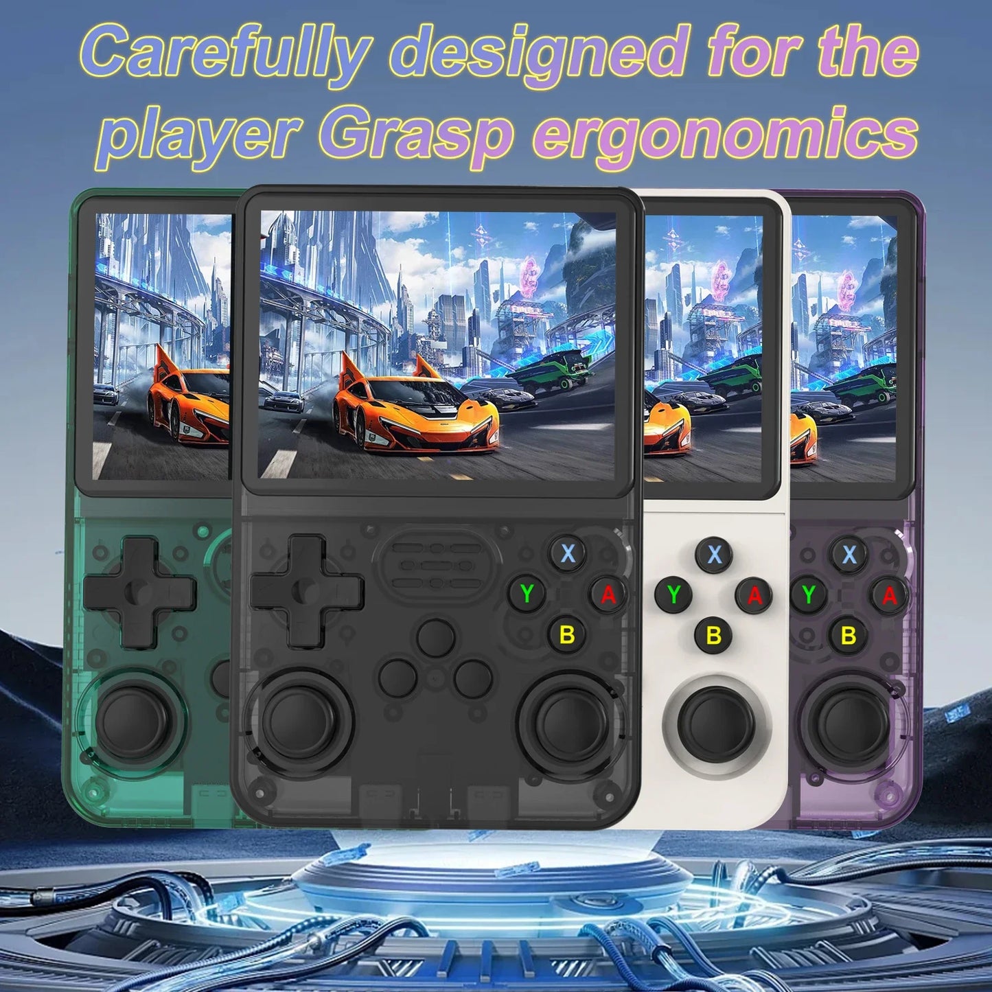 Consola de juegos portátil R36S, pantalla IPS de 3.5 pulgadas, resolución de 640x480, 64 GB de memoria integrada, juegos clásicos precargados