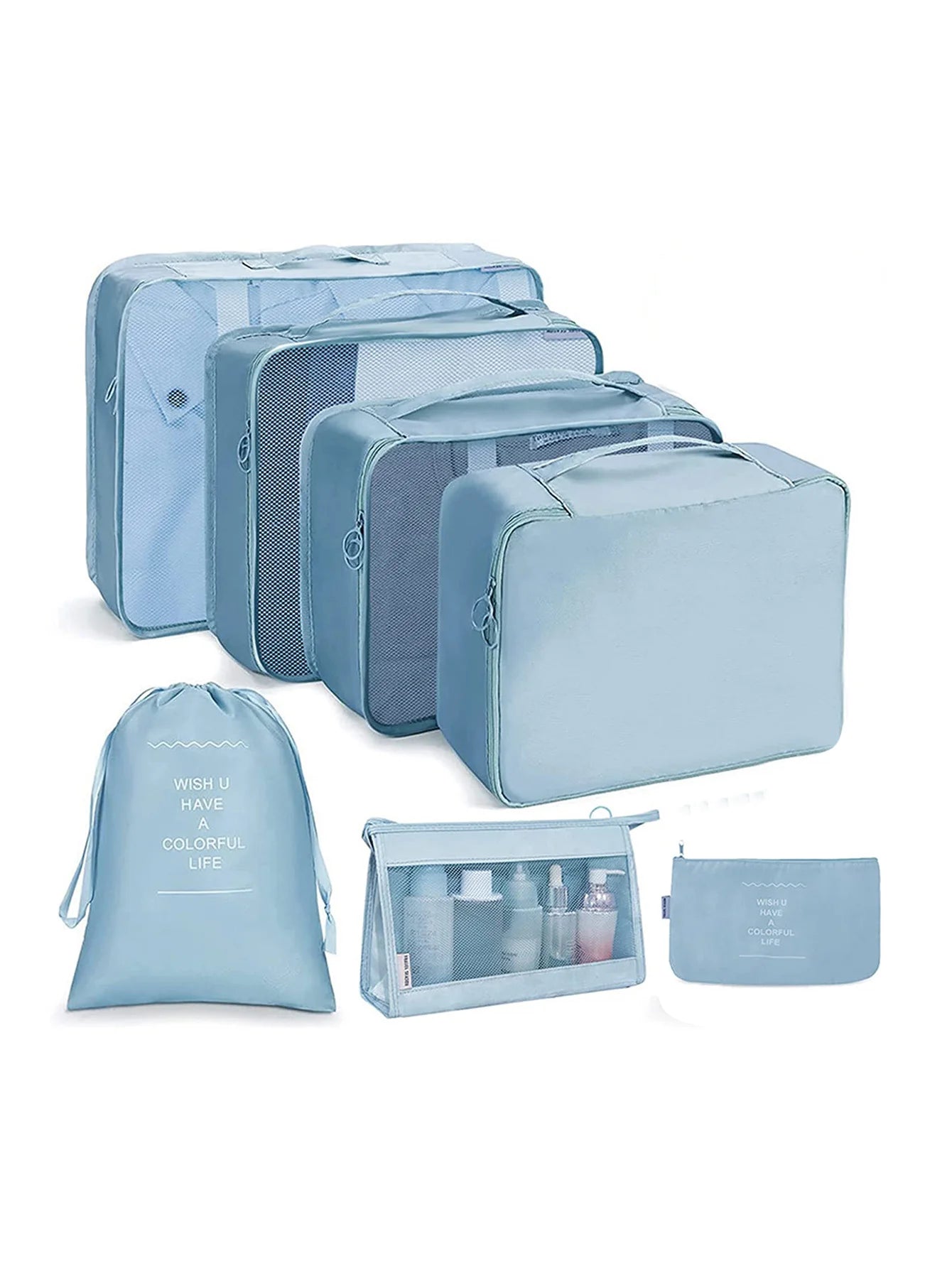 7/8/9/10 Piece Set Travel Organizer Storage Bags Suitcase Packing Cubes Set Portable Cases Luggage Clothing Shoe Tidy Folding Pouch