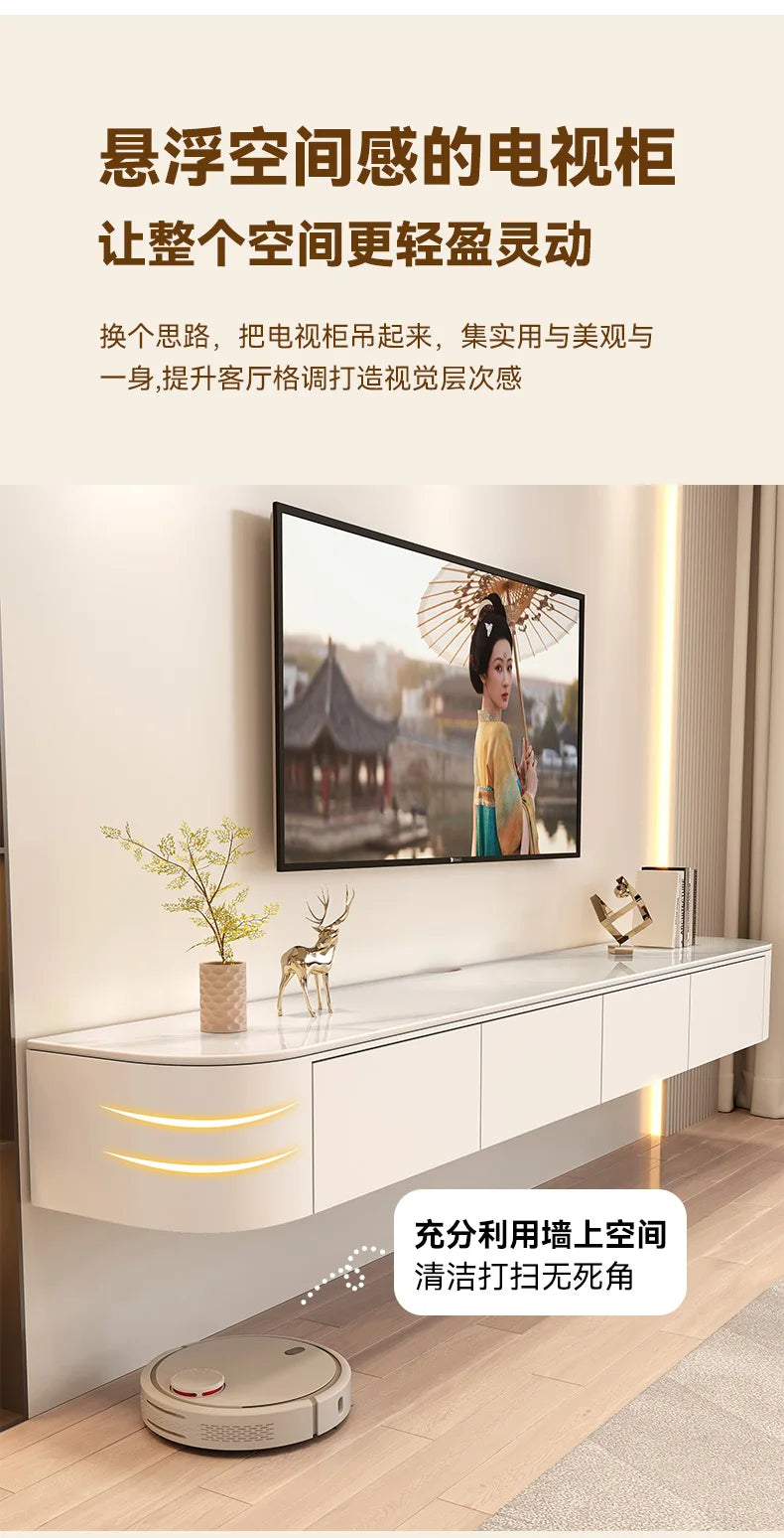 Mueble TV nórdico moderno Premium flotante mueble TV flotante nórdico con cajones Mueble de Salón Mueble de televisión Muebles de casa para salón