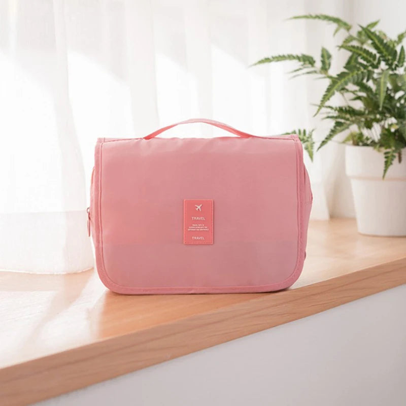 Bolsa de almacenamiento de viaje multifuncional, bolsa de maquillaje de mano de doble capa para mujeres, bolsa de aseo de viaje para hombres