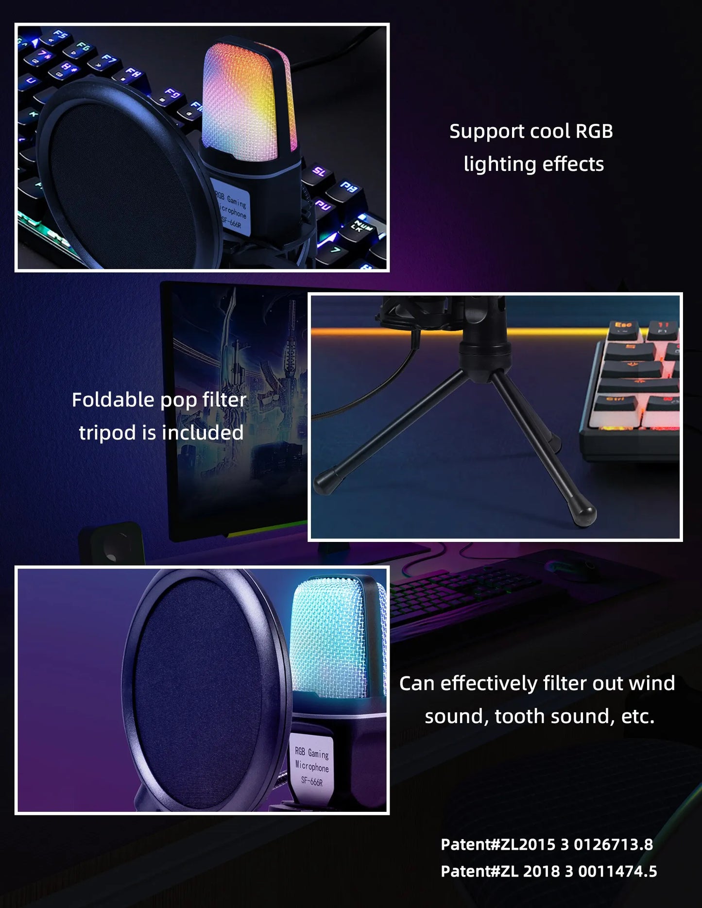Microphone USB à condensateur pour gaming et podcast – Micro filaire pour PC, streaming et karaoké