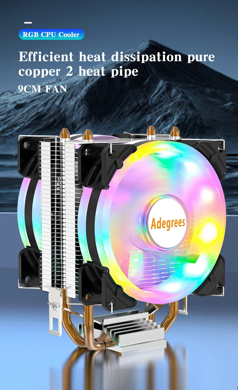 Refroidisseur d'air CPU X79 X99 3 broches PWM 4 broches ventilateur de refroidissement de processeur silencieux pour Intel LGA 1151 1155 1200 1700 2011 AMD AM3 AM4 radiateur PC