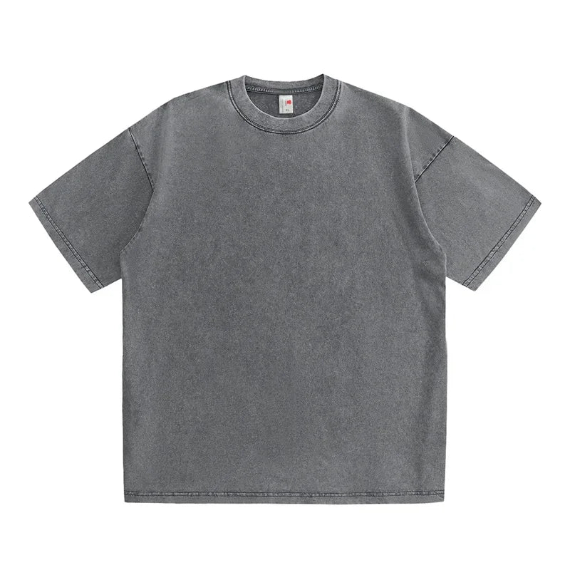 T-Shirt Coton Américain 230G Homme — Vintage Lavé Manches Courtes Basique
