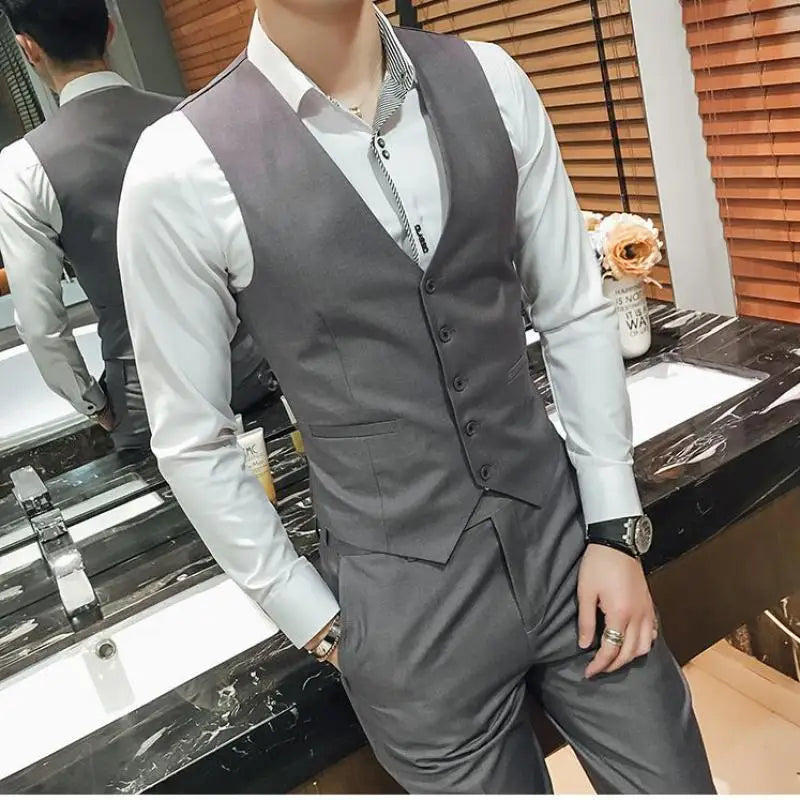 Gilet d'affaires formel pour homme slim — grande taille, décontracté, M-6XL